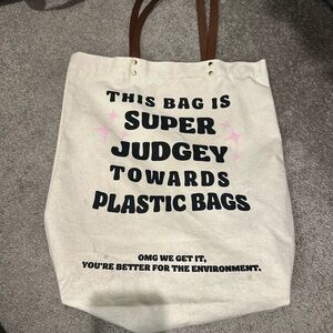 Eco-Friendly Canvas Tote Bag - Cream and Brown